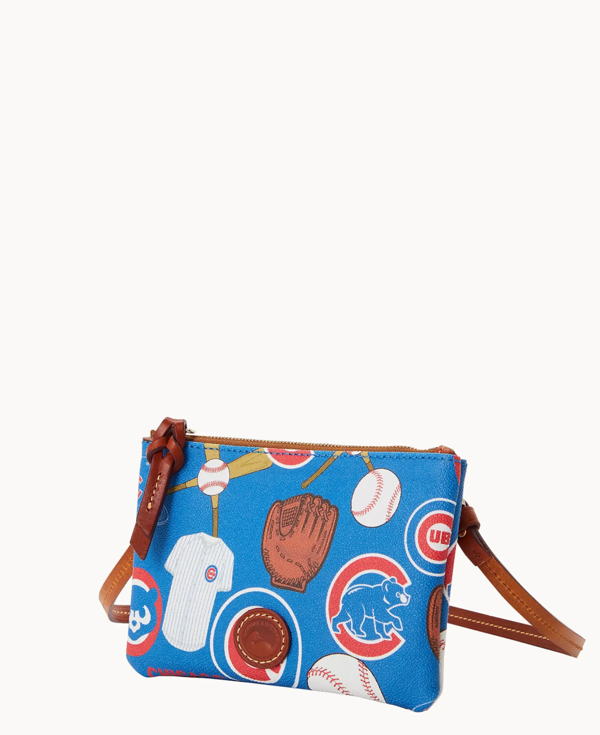 Dooney & Bourke Game Day Ready|Printed Fabric<MLB Top Zip Crossbody Cubs