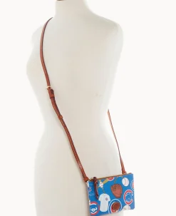 Dooney & Bourke Game Day Ready|Printed Fabric<MLB Top Zip Crossbody Cubs