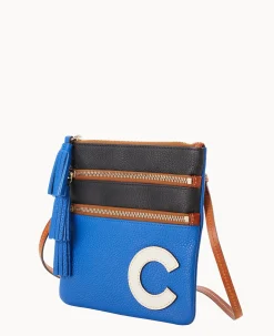 Dooney & Bourke Game Day Ready|Printed Fabric<MLB Triple Zip Crossbody Cubs