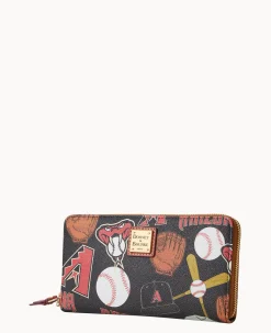 Dooney & Bourke Grab and Go|Wristlets<MLB Large Zip Around Wristlet Diamondbacks