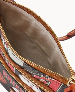 Dooney & Bourke Game Day Ready|Printed Fabric<MLB N S Triple Zip Crossbody Diamondbacks