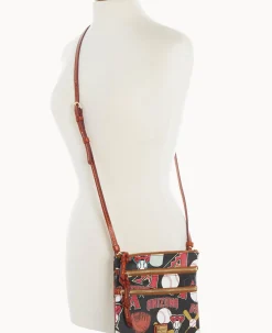 Dooney & Bourke Game Day Ready|Printed Fabric<MLB N S Triple Zip Crossbody Diamondbacks