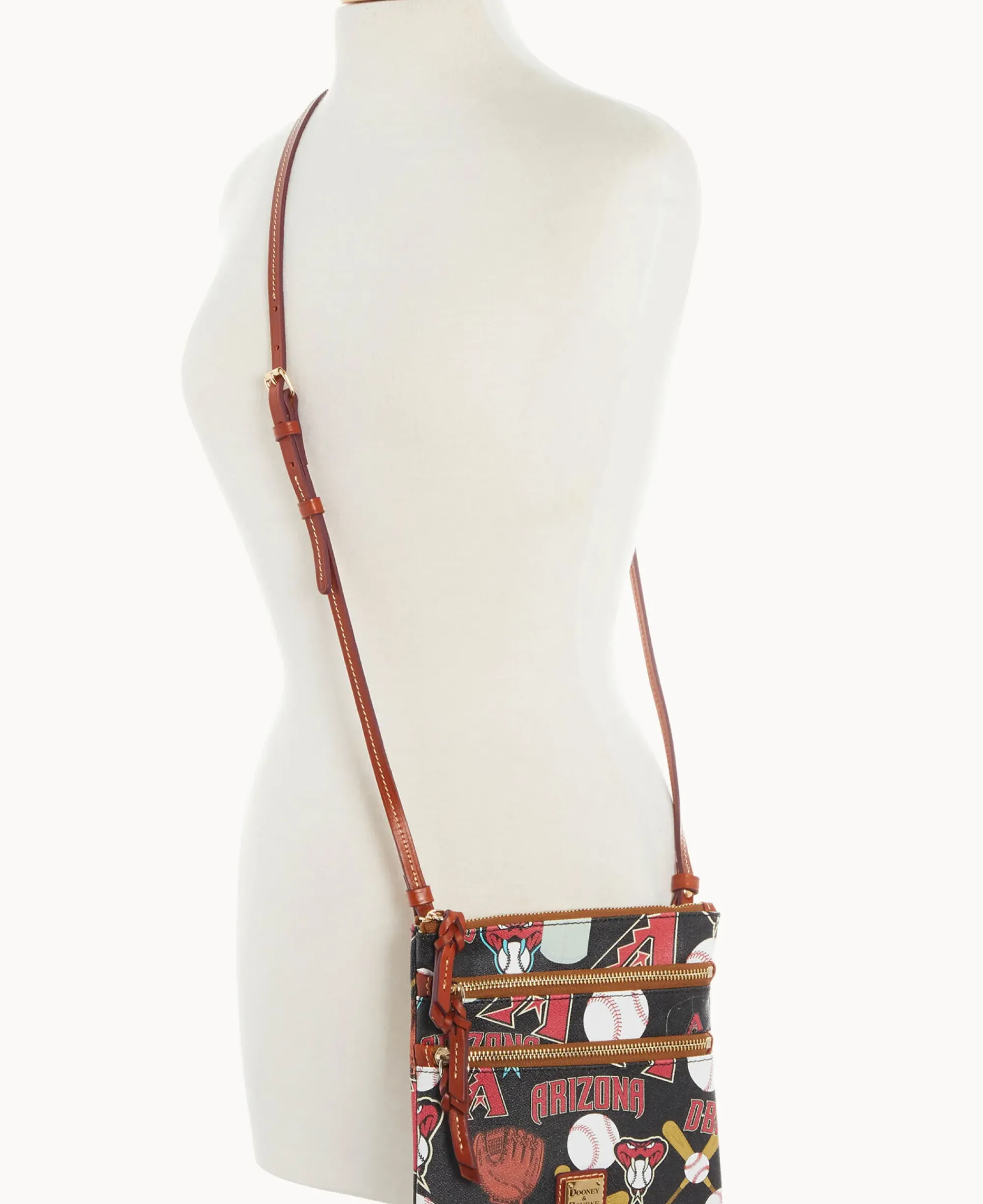 Dooney & Bourke Game Day Ready|Printed Fabric<MLB N S Triple Zip Crossbody Diamondbacks
