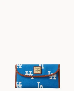 Dooney & Bourke Grab and Go|Clutches<MLB Continental Clutch Dodgers