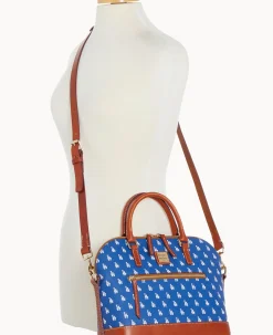 Dooney & Bourke Game Day Ready|Printed Fabric<MLB Domed Zip Satchel DODGERS