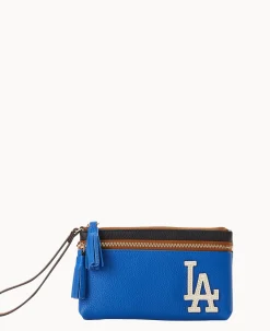 Dooney & Bourke Grab and Go|Wristlets<MLB Double Zip Wristlet Dodgers