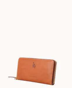 Dooney & Bourke Grab and Go|Wristlets<MLB Large Zip Around Wristlet Dodgers