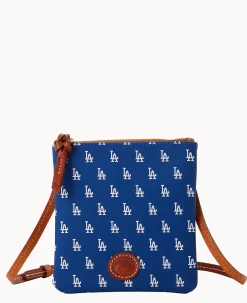 Dooney & Bourke Game Day Ready|Printed Fabric<MLB Small North South Top Zip Crossbody Dodgers