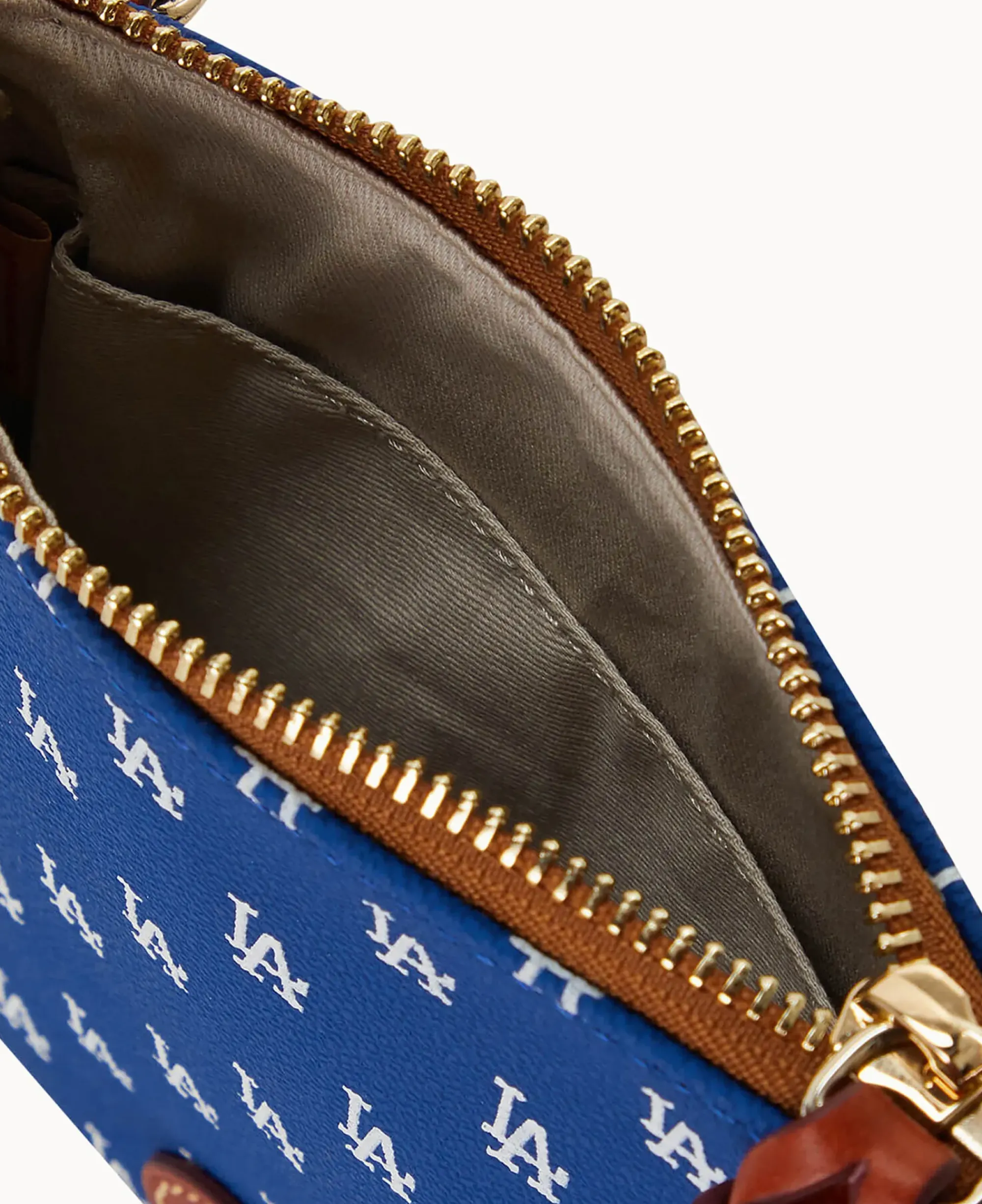 Dooney & Bourke Game Day Ready|Printed Fabric<MLB Small North South Top Zip Crossbody Dodgers