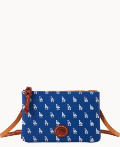 Dooney & Bourke Game Day Ready|Printed Fabric<MLB Top Zip Crossbody Dodgers