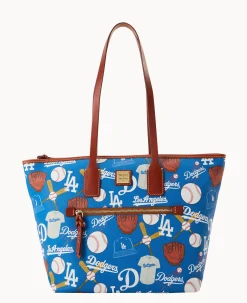 Dooney & Bourke Game Day Ready|Printed Fabric<MLB Tote Dodgers
