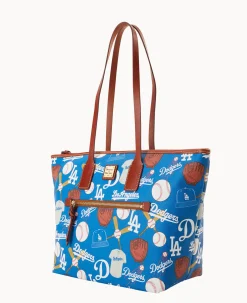 Dooney & Bourke Game Day Ready|Printed Fabric<MLB Tote Dodgers