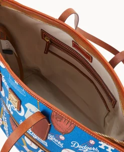Dooney & Bourke Game Day Ready|Printed Fabric<MLB Tote Dodgers