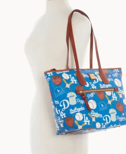 Dooney & Bourke Game Day Ready|Printed Fabric<MLB Tote Dodgers