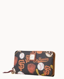 Dooney & Bourke Grab and Go|Wristlets<MLB Large Zip Around Wristlet Giants