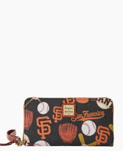 Dooney & Bourke Grab and Go|Wristlets<MLB Large Zip Around Wristlet Giants