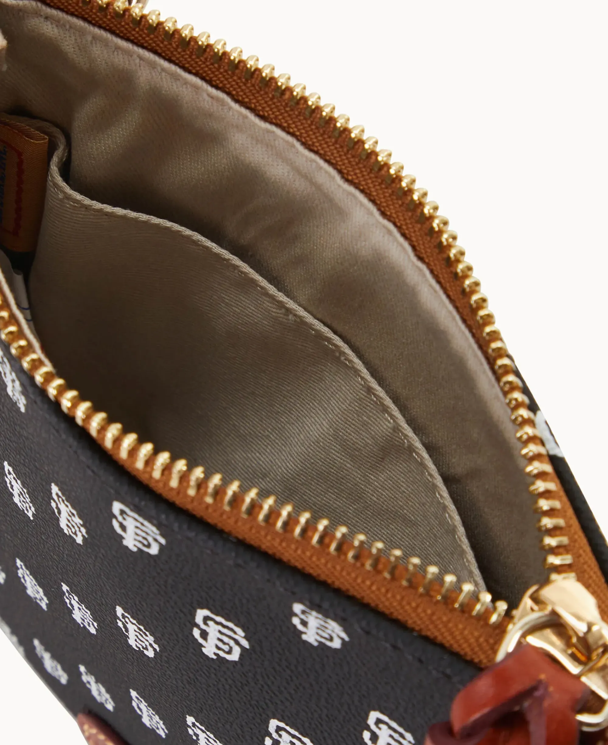 Dooney & Bourke Game Day Ready|Printed Fabric<MLB Small North South Top Zip Crossbody Giants