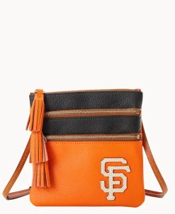 Dooney & Bourke Game Day Ready|Printed Fabric<MLB Triple Zip Crossbody Giants