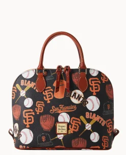 Dooney & Bourke Game Day Ready|Printed Fabric<MLB Zip Zip Satchel Giants