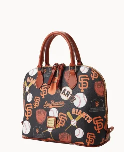 Dooney & Bourke Game Day Ready|Printed Fabric<MLB Zip Zip Satchel Giants