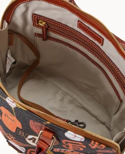 Dooney & Bourke Game Day Ready|Printed Fabric<MLB Zip Zip Satchel Giants