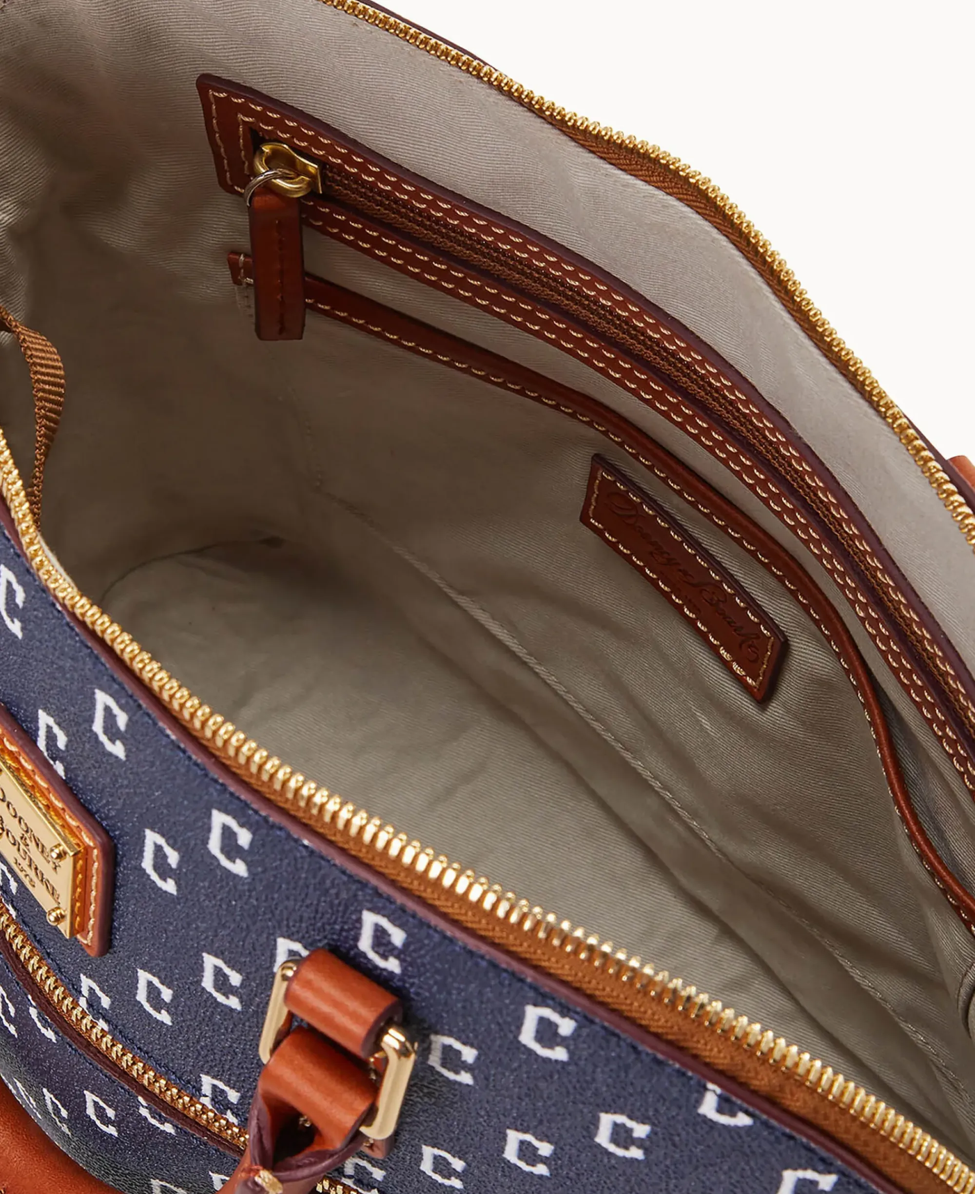 Dooney & Bourke Game Day Ready|Printed Fabric<MLB Domed Zip Satchel Guardians