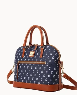 Dooney & Bourke Game Day Ready|Printed Fabric<MLB Domed Zip Satchel Guardians