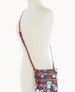 Dooney & Bourke Game Day Ready|Printed Fabric<MLB N S Triple Zip Crossbody Guardians