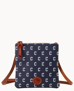 Dooney & Bourke Game Day Ready|Printed Fabric<MLB Small North South Top Zip Crossbody Guardians