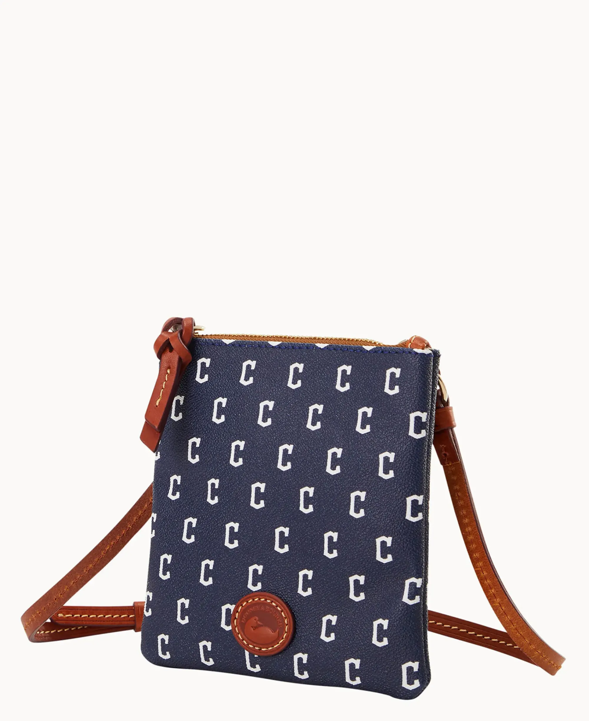 Dooney & Bourke Game Day Ready|Printed Fabric<MLB Small North South Top Zip Crossbody Guardians
