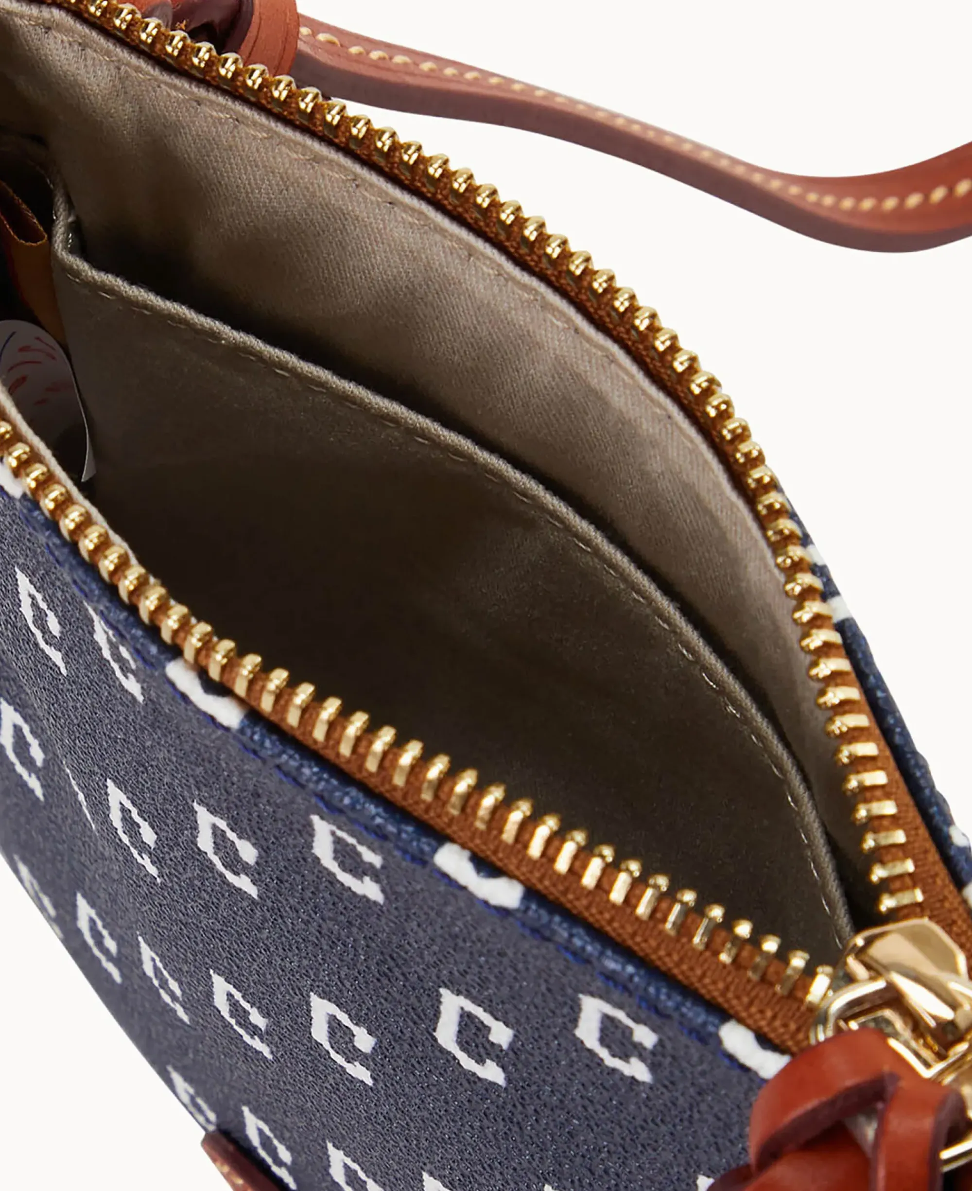 Dooney & Bourke Game Day Ready|Printed Fabric<MLB Small North South Top Zip Crossbody Guardians