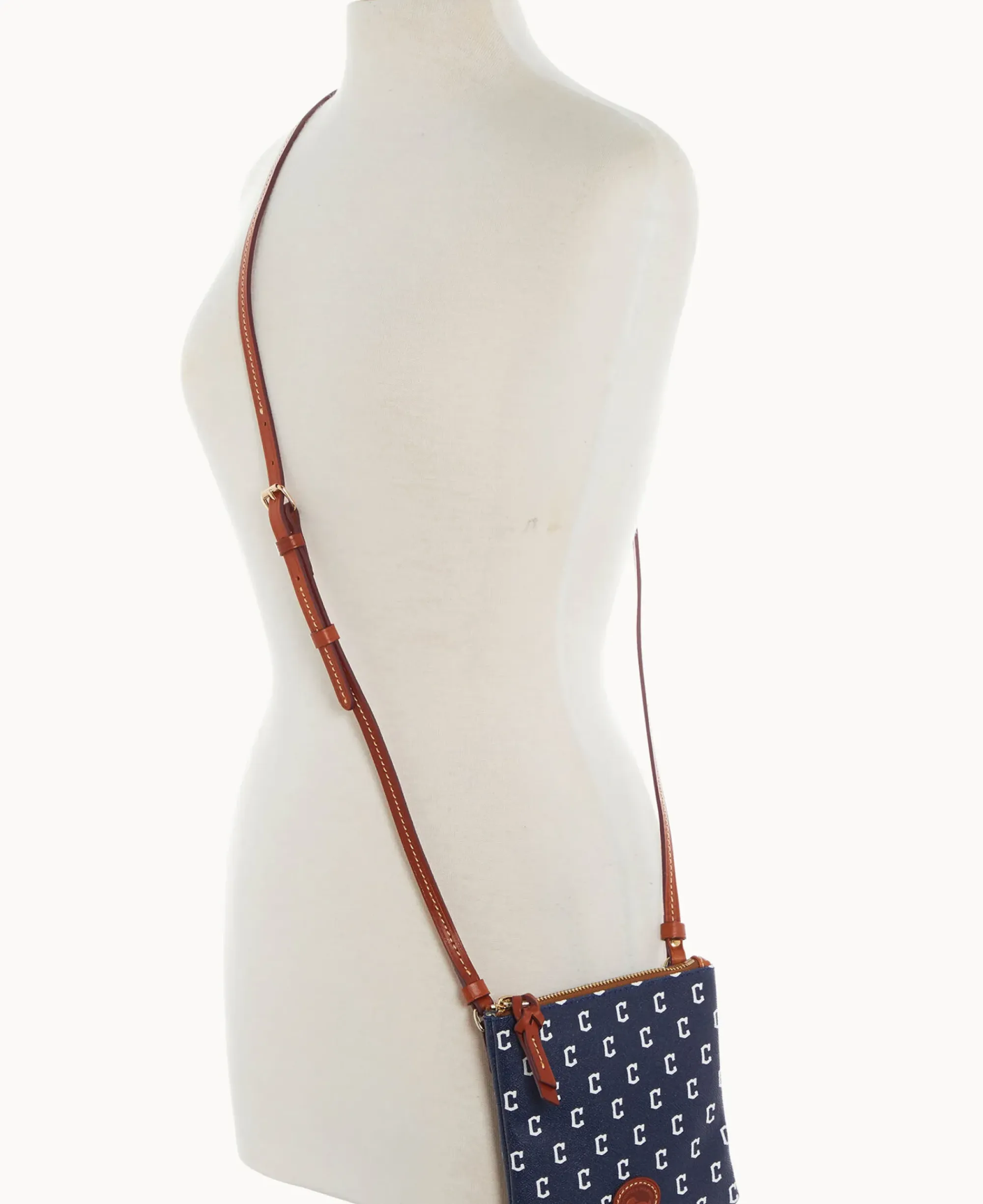 Dooney & Bourke Game Day Ready|Printed Fabric<MLB Small North South Top Zip Crossbody Guardians