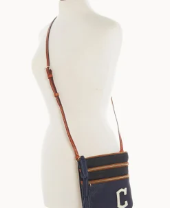 Dooney & Bourke Game Day Ready|Pebbled Leather<MLB Triple Zip Crossbody Guardians