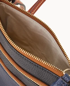 Dooney & Bourke Game Day Ready|Pebbled Leather<MLB Triple Zip Crossbody Guardians
