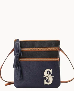 Dooney & Bourke Game Day Ready|Printed Fabric<MLB Triple Zip Crossbody Mariners