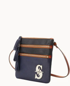 Dooney & Bourke Game Day Ready|Printed Fabric<MLB Triple Zip Crossbody Mariners