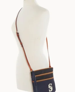 Dooney & Bourke Game Day Ready|Printed Fabric<MLB Triple Zip Crossbody Mariners