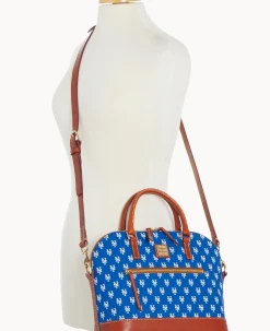 Dooney & Bourke Game Day Ready|Printed Fabric<MLB Domed Zip Satchel METS