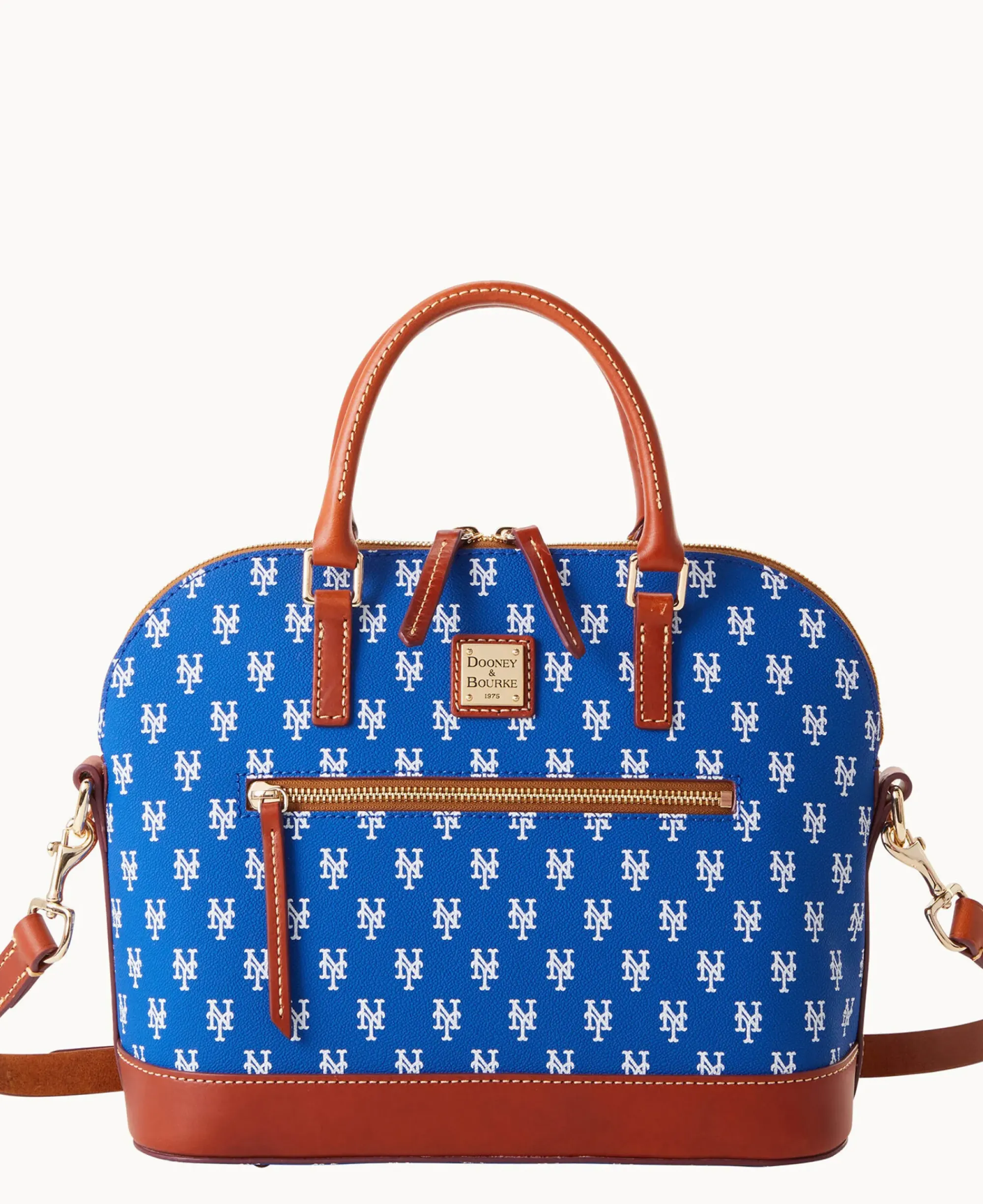 Dooney & Bourke Game Day Ready|Printed Fabric<MLB Domed Zip Satchel METS