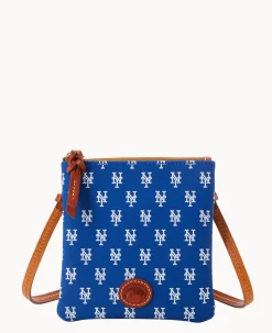 Dooney & Bourke Game Day Ready|Printed Fabric<MLB Small North South Top Zip Crossbody Mets