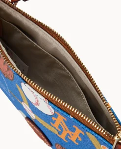 Dooney & Bourke Game Day Ready|Printed Fabric<MLB Top Zip Crossbody Mets