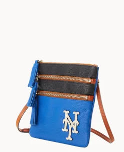 Dooney & Bourke Game Day Ready|Printed Fabric<MLB Triple Zip Crossbody Mets
