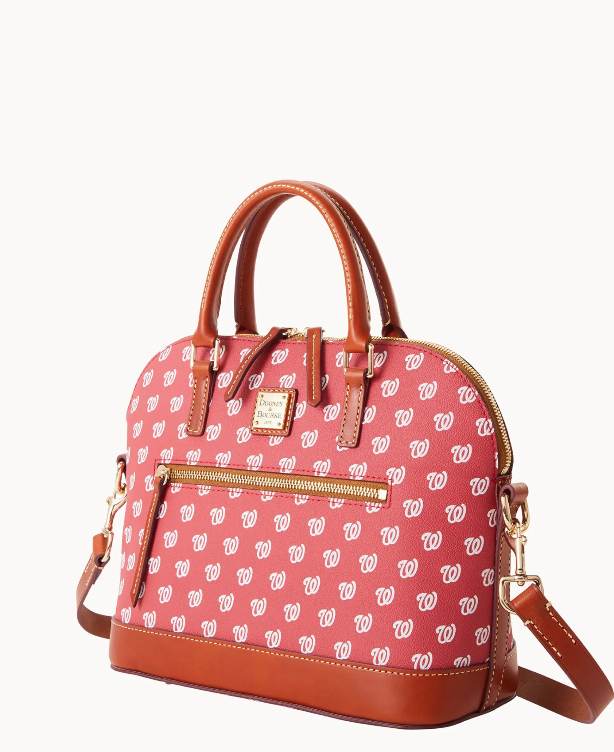 Dooney & Bourke Game Day Ready|Printed Fabric<MLB Domed Zip Satchel NATIONALS