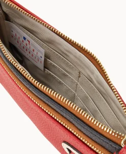 Dooney & Bourke Grab and Go|Wristlets<MLB Double Zip Wristlet Nationals
