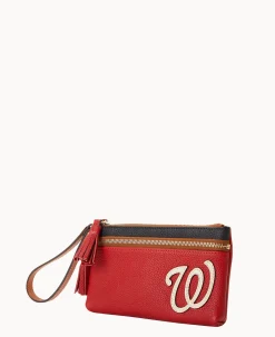 Dooney & Bourke Grab and Go|Wristlets<MLB Double Zip Wristlet Nationals