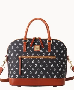 Dooney & Bourke Game Day Ready|Printed Fabric<MLB Domed Zip Satchel ORIOLES