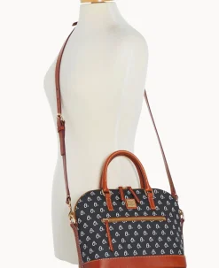 Dooney & Bourke Game Day Ready|Printed Fabric<MLB Domed Zip Satchel ORIOLES