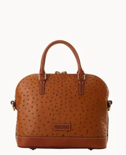 Dooney & Bourke Game Day Ready|Printed Fabric<MLB Domed Zip Satchel Orioles