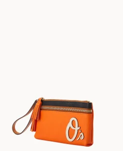 Dooney & Bourke Grab and Go|Wristlets<MLB Double Zip Wristlet Orioles