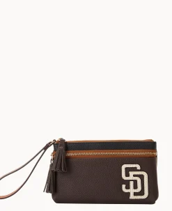 Dooney & Bourke Grab and Go|Wristlets<MLB Double Zip Wristlet Padres